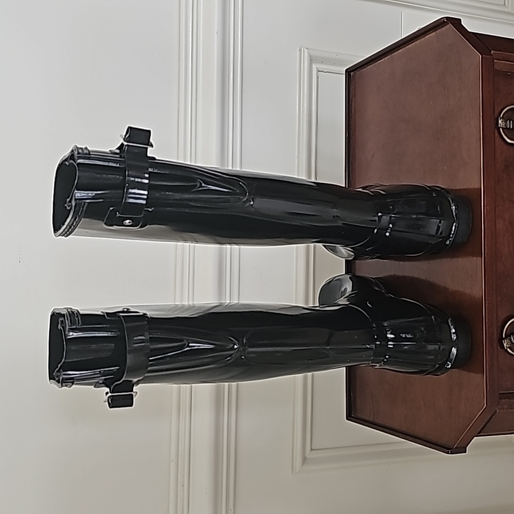 Black Shiny Hunter Size 9 Boots - Picture 5 of 8